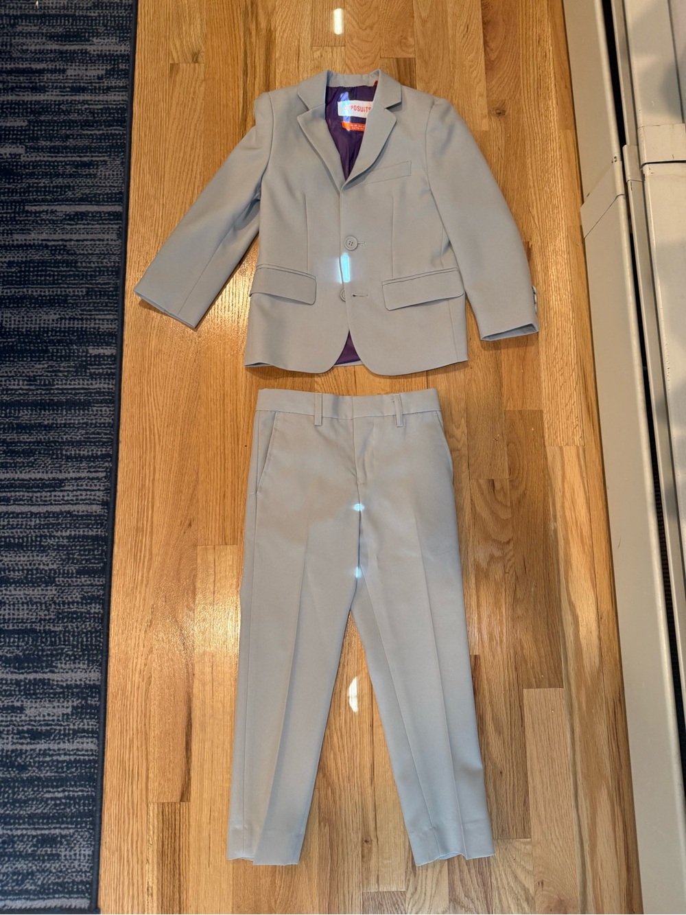 OppoSuits Light Gray Kids Blazer & Pants Set